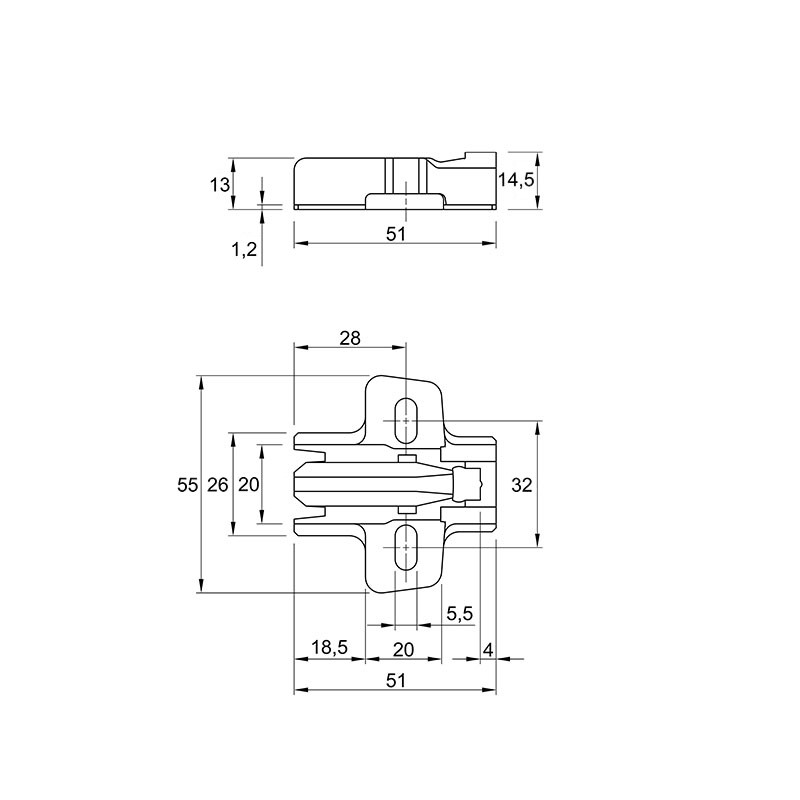 Монтажна планка Sensys дистанція 8 (9071579) Hettich Монтажна планка Sensys дистанція 8 (9071579) Hettich