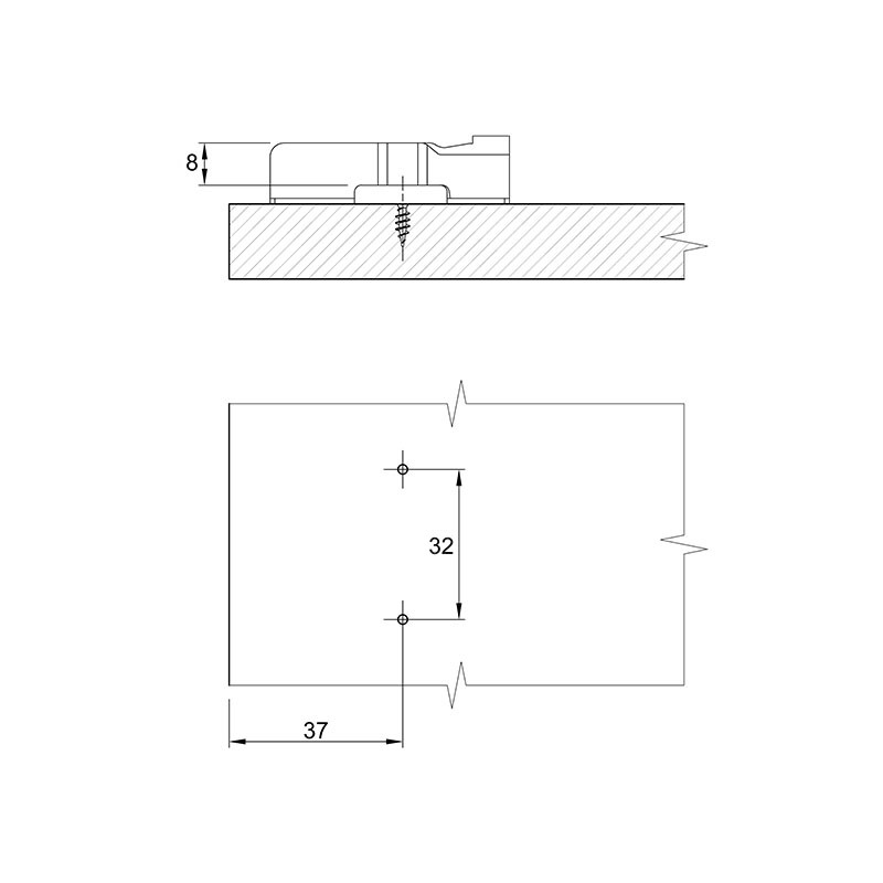 Монтажна планка Sensys дистанція 8 (9071579) Hettich Монтажна планка Sensys дистанція 8 (9071579) Hettich