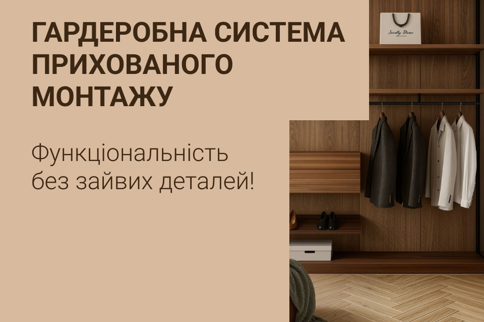 Нова гардеробна система прихованого монтажу 