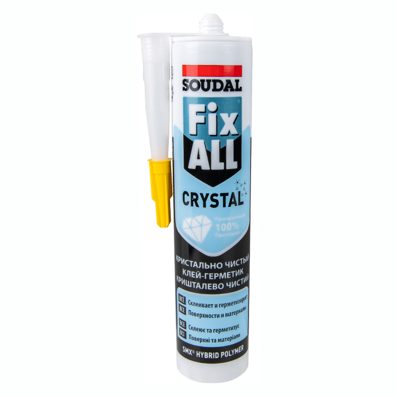 Клей-герметик FIX ALL Crystal 290мл прозрачный Soudal