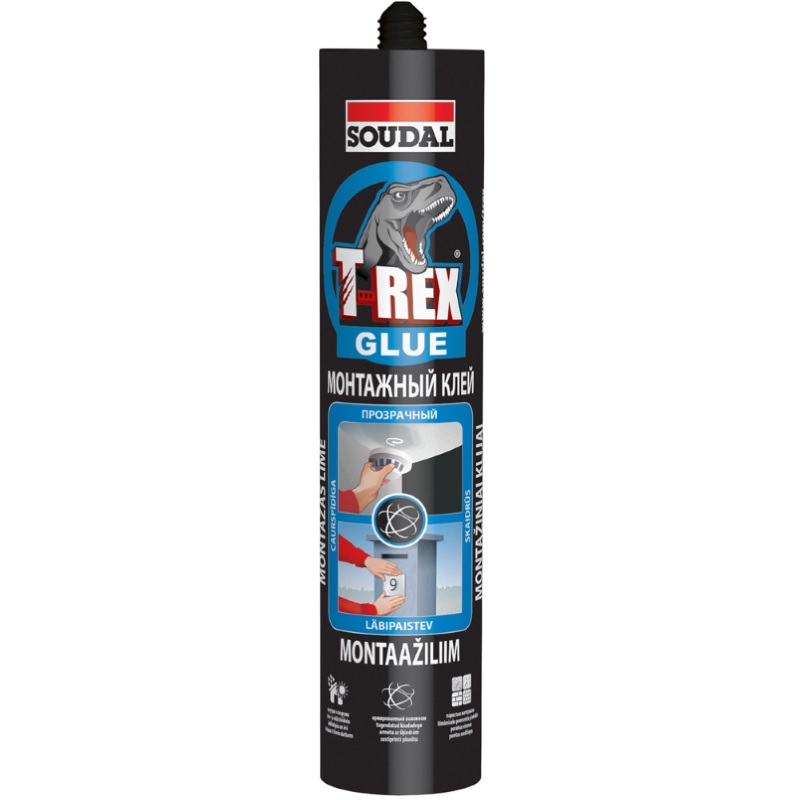 Клей монтажный T-REX прозрачный акриловый 310 гр Soudal