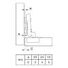 Петля Clip-on, 110°, Intermat 9973, внутр., без пруж., никель (9042878) Hettich, в Украине - фото №4 - small