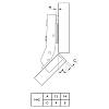 Петля Clip-On, 45°, угловая, с доводчиком, никель, 3D Muller Profi Line, цена - фото №6 - small