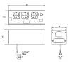 Встроенный розеточный блок без крышки Lumine SATURN 3xрозетка, 1xCAT6, черный, фото - фото №5 - small