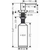 Дозатор для миючих засобів A41 500мл чорний матовий хром Hansgrohe (40438340), купити - фото №2 - small