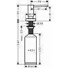 Дозатор для миючих засобів A51 500мл сталевий Hansgrohe (40448800), в Україні - фото №4 - small