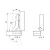 Петля Clip-On, 105°,  полунакладная, с доводчиком, с ленейной планкой, никель, 3D Muller Profi Line, цена - фото №6 - small