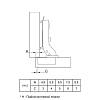 Петля Clip-On, 105°,  полунакладная, с доводчиком, с ленейной планкой, никель, 3D Muller Profi Line, фото - фото №5 - small