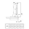 Петля для стекла, Clip-On, 105°, полунакладная, з дотягувачем, никель, 3D Muller Profi Line, цена - фото №6 - small
