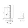 Завіса для скла, Clip-On, 105°, накладна, з дотягувачем, нікель, 3D Muller Profi Line, замовити - фото №7 - small