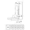 Завіса для скла, Clip-On, 105°, внутрішня, нікель, 3D Muller Profi Line, ціна - фото №6 - small