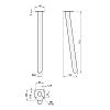 Ножка мебельная HAIRPIN Leg Slant h71см черная структурная, недорого - фото №3 - small