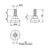 Ножка мебельная регулируемая М10 антискользящая, в Украине - фото №4 - small