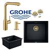 Набір для кухні Grohe гранітна мийка 31653AP0 + зміш. 30270GN0 + дозатор 40535GN0 + 40997GN0, чорний - small