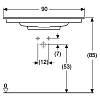 Умывальник встроенный ONE с горизонтальным выпуском, 90х48см, белый Geberit {505.006.00.1), купить - фото №2 - small