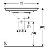 Умивальник вбудований ONE з горизонтальним випуском, 75х48 см, білий глянець Geberit {505.004.00.1), недорого - фото №3 - small