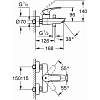 Смеситель для ванны Eurosmart New, настенный монтаж, черный матовый Grohe (333002433), фото - фото №5 - small