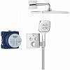 Душова система Grohtherm SmartControl Perfekt з верхнім душем Rainshower mono, хром Grohe (34865000), купити - фото №2 - small