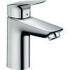 Змішувач для умивальника Logis 100 LowFlow із зливним гарнітуром Chrome Hansgrohe (71104000) - small