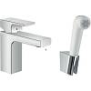 Смеситель для умывальника Vernis Shape 100 с гигиенической лейкой Chrome Hansgrohe (71216000) - small
