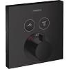 Термостат прихованого монтажу для душу ShowerSelect на 2 споживача Matt Black Hansgrohe (15763670) - small