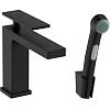 Змішувач для умивальника Tecturis E 110 з гігієнічною лійкою Matt Black Hansgrohe (73210670) - small