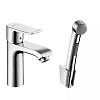 Смеситель Mertis с гигиеническим душем и донным клапаном Push-Open Chrome Hansgrohe (31285000) - small