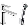 Змішувач для умивальника Rebris E 110 гігієнічною лійкою, Chrome Hansgrohe (72216000) - small