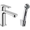 Змішувач для умивальника Rebris S 110 з гігієнічною лійкою, Chrome Hansgrohe (72215000) - small