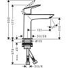 Змішувач для умивальника Logis Fine 110 із донним клапаном push-open Matt Black Hansgrohe (71252670), недорого - фото №3 - small