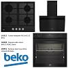 Комплект техники Beko (Вытяжка пристенная 60см HCA63420B Beko + Газовая поверхность HILG64225S Beko - small