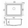 Мойка Under top L grafito (606*456mm.) гранит GRANADO, цена - фото №6 - small