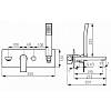 Змішувач Algeo Square для ванни настінний прихованого монтажу з виливом 19 см і душовим комплектом F, купити - фото №2 - small