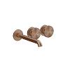 Змішувач для умивальника настінний монтаж на 3 отвори Origini Copper Brushed PVD (66090708) Gessi - small