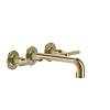 Змішувач для умивальника Inciso настінний, середній, 3 отвори Brushed Brass PVD (58090727) Gessi - small