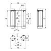 Комплект петель для двустороннего открывания (ковбойских), 180°, Ø22 мм, 75 мм, 18 кг max, никель, фото - фото №5 - small