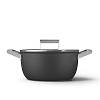 Каструля CSF2412BLM 24 см, з кришкою, керамічне покриття, чорний матовий Smeg (50'S RETRO STYLE) - small