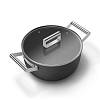 Каструля CSF2412BLM 24 см, з кришкою, керамічне покриття, чорний матовий Smeg (50'S RETRO STYLE), купити - фото №2 - small