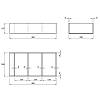 Организатор разделен на 4 секции W=250 L=480 H=107 (ОR 4.107.250.480) Серый - small