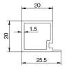 Профіль Mensola 20х20 горизонтальний для ДСП 18мм, L = 4100 не анодированный, Scilm, фото - фото №5 - small