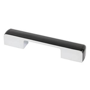 Ручка Ferro Fiori M 0280.96-160 хром | чёрная вставка | viyar.ua Ручка Ferro Fiori M 0280.96-160 хром | чёрная вставка