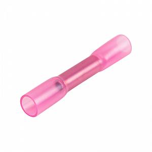 Гильза соединительная обжимная, з термоусадкой, 19А, 0,5-1,5 кв.мм, медь/полиэтилен, розовый