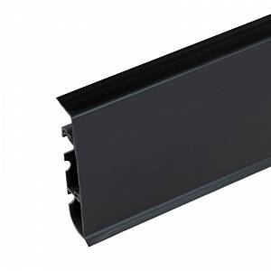 Плинтус ПВХ Cezar Hi Line Prestige M090 Чорный матовый 2500х74х22 | viyar.ua Плинтус ПВХ Cezar Hi Line Prestige M090 Чорный матовый 2500х74х22