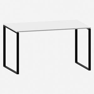 Стіл U,  134x81 см,  Біла стільниця/ Чорний метал опори