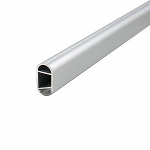 Труба овальная с пазом для LED-ленты и линзой 30х15, L = 2м, алюминий, серебро