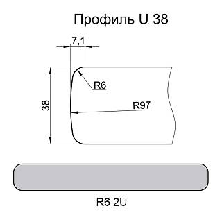 Столешница Luxeform S501-2 U Камень гриджио бежевый 3050х600х38мм м.п.