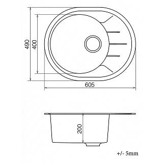 Мойка гранитная Model S 030.61 серый Cascata