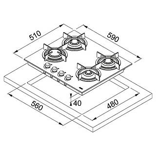 Варочная поверхность FHCR 604 4G HE XA C нерж. сталь Franke (106.0496.075)