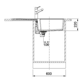 Мойка с сифоном гранит UBG 611-100 XL черный матовый Franke (114.0701.796)