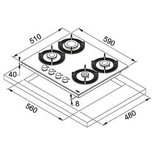 Варочная поверхность FHMF 604 4G C BK черное стекло Franke (106.0541.748)